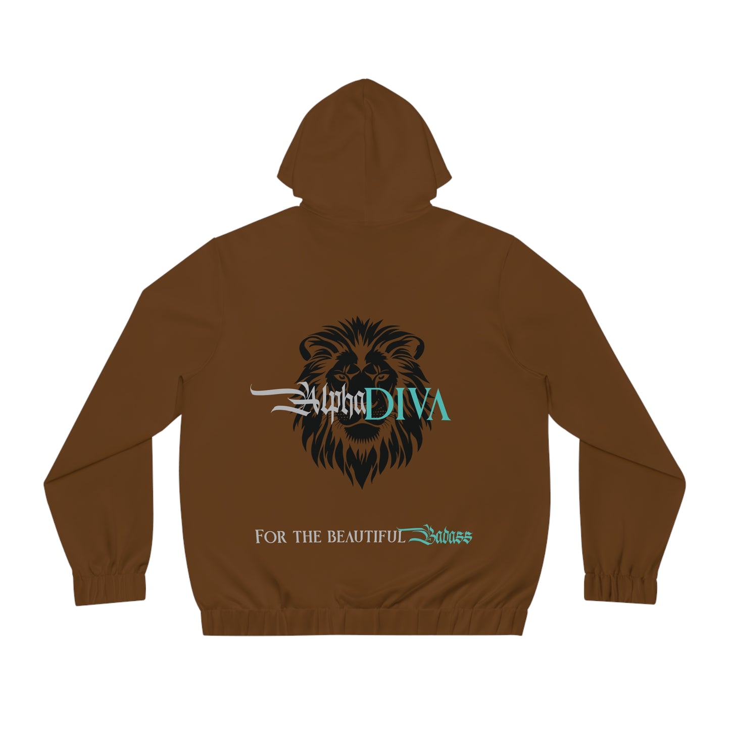 AlphaDiva Espresso Brown Full-Zip Hoodie