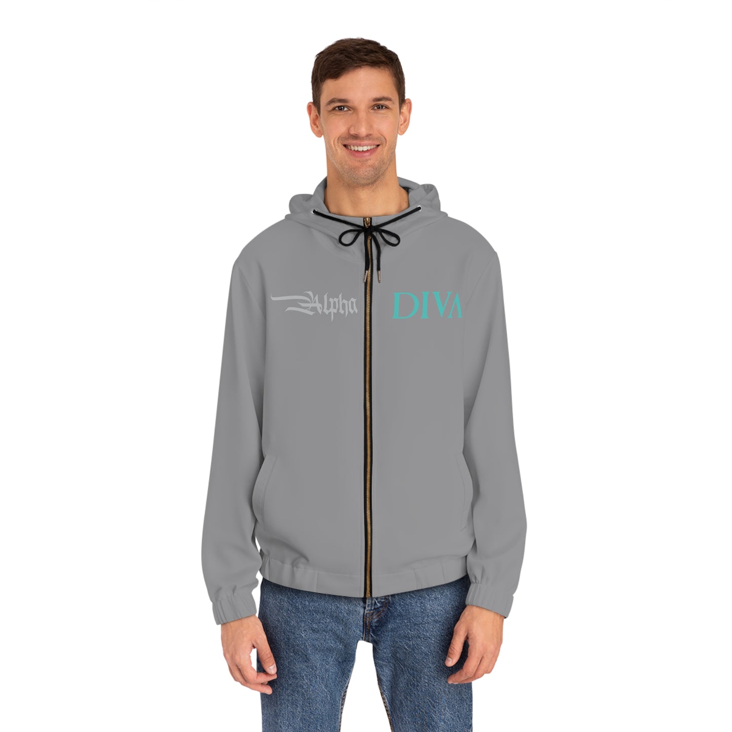 AlphaDiva Christian Grey Full-Zip Hoodie