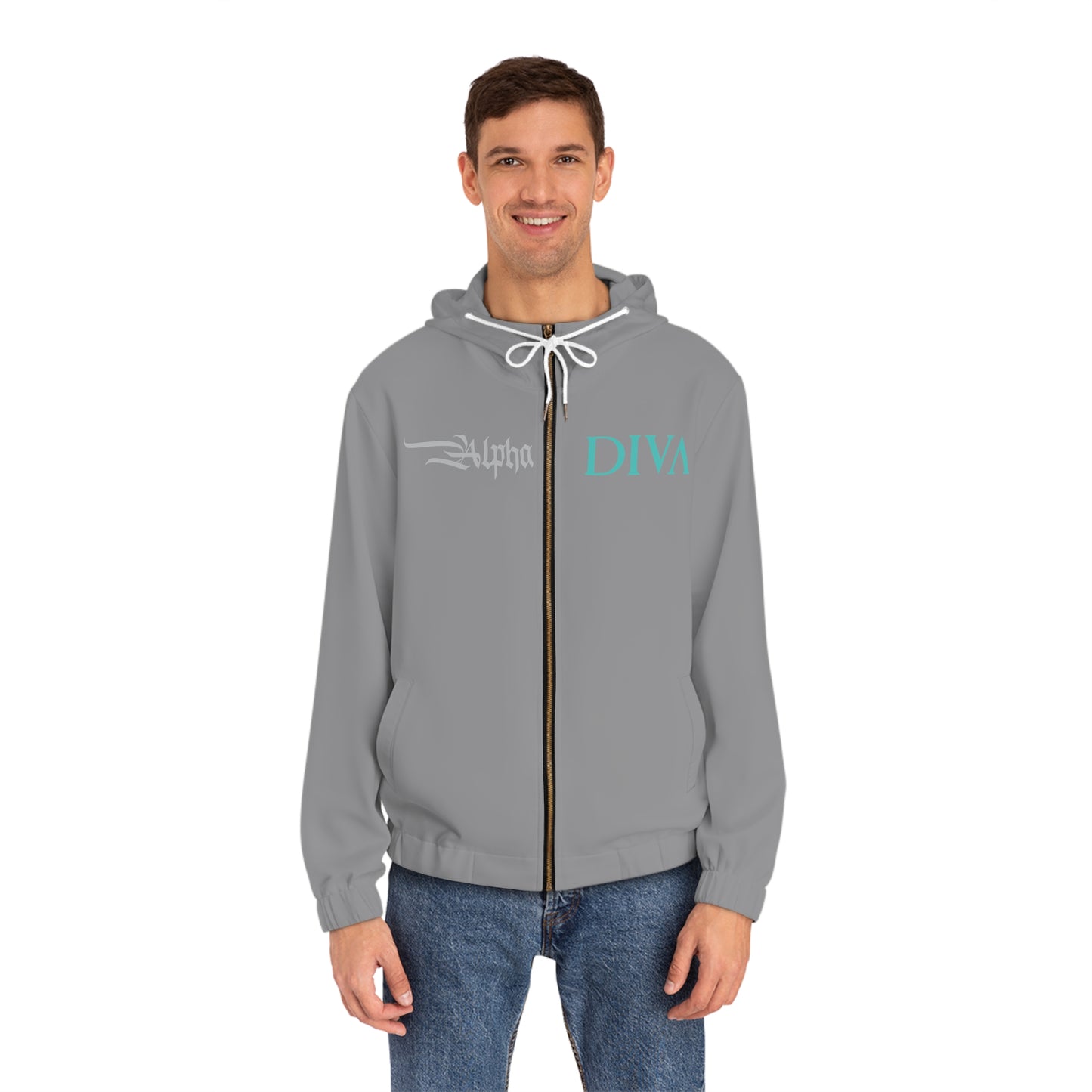 AlphaDiva Christian Grey Full-Zip Hoodie