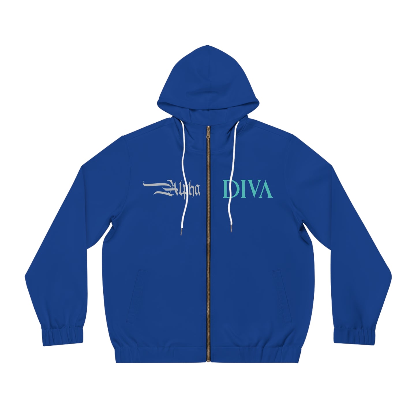 AlphaDiva Moody Blue Full-Zip Hoodie