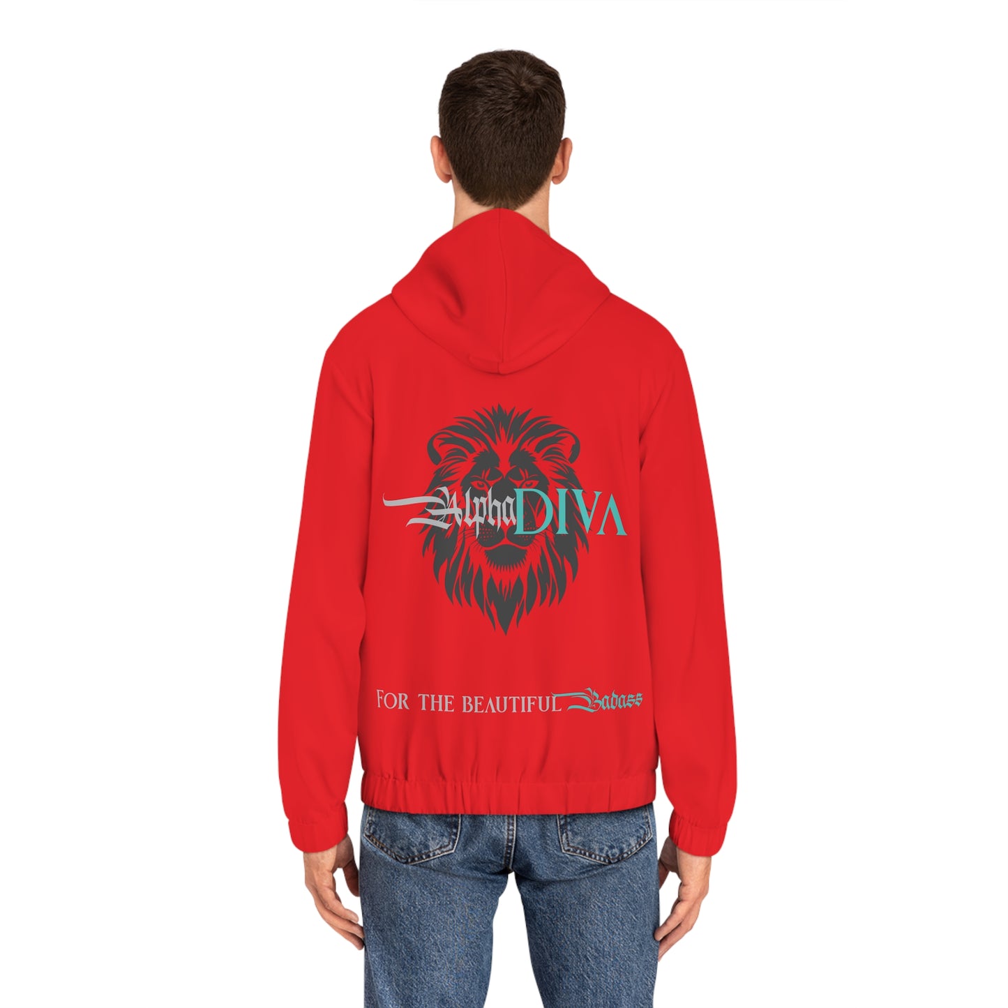 AlphaDiva Safari Red Full-Zip Hoodie