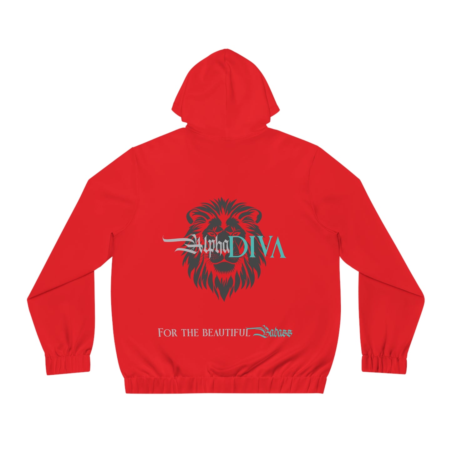 AlphaDiva Safari Red Full-Zip Hoodie