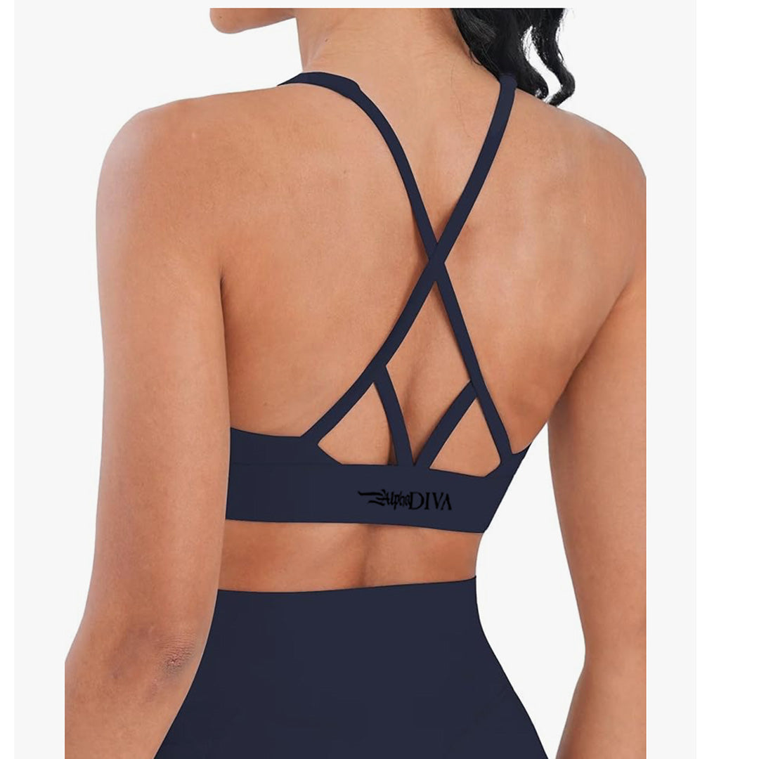 Slate Blue STEALTH FRAMED Sports Bra