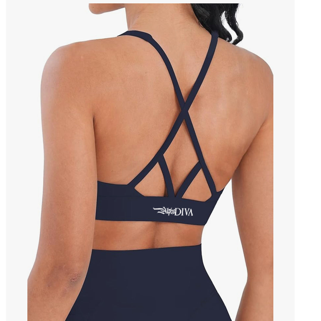Slate Blue HALO FRAMED Sports Bra