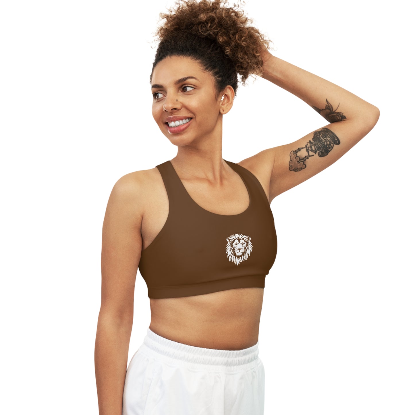 AlphaDiva Seamless Espresso Brown Sports Bra