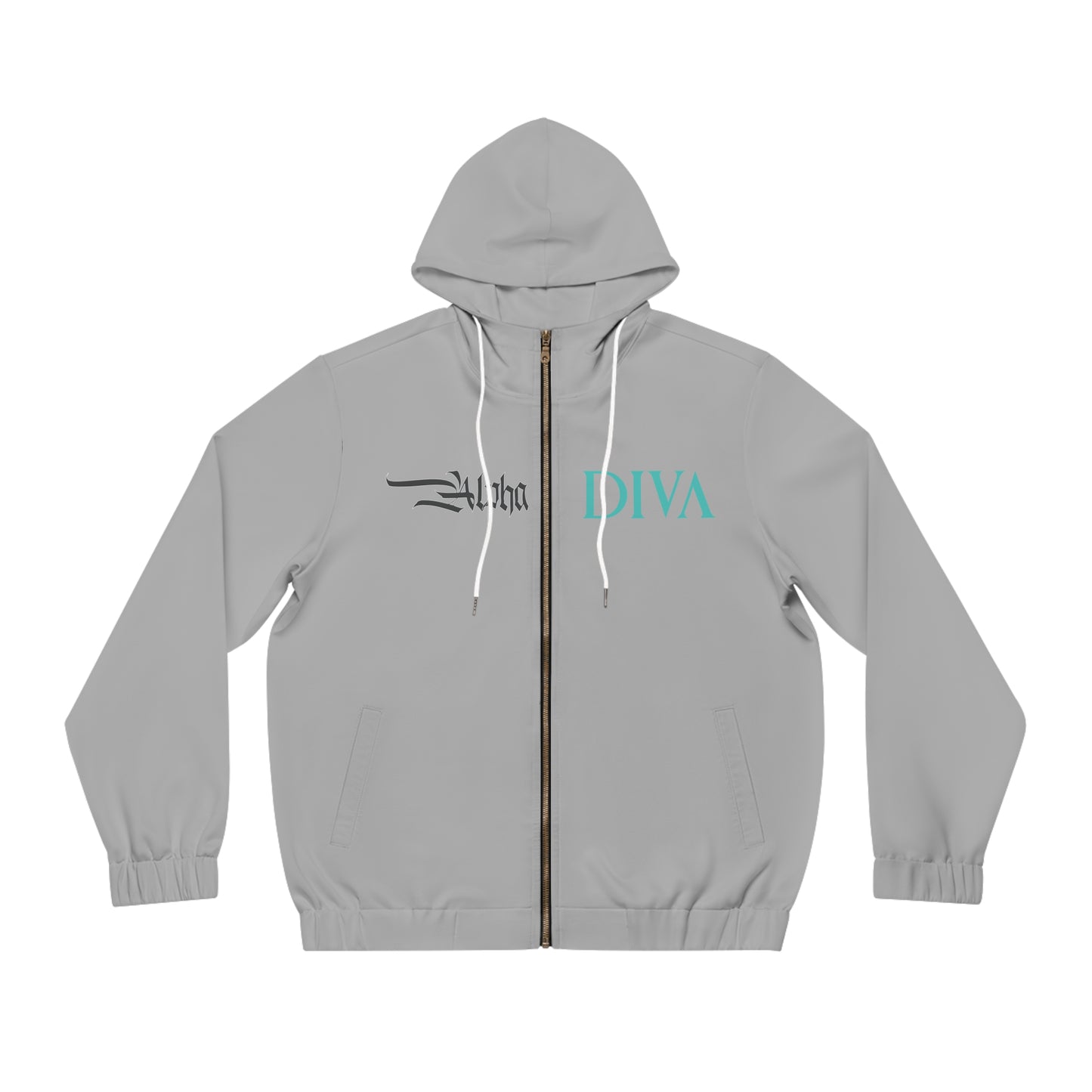 AlphaDiva Moon Light Grey Full-Zip Hoodie