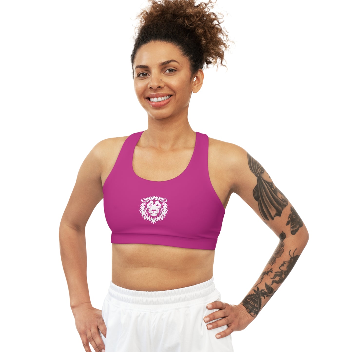 AlphaDiva Seamless Fuscialicious Pink Sports Bra