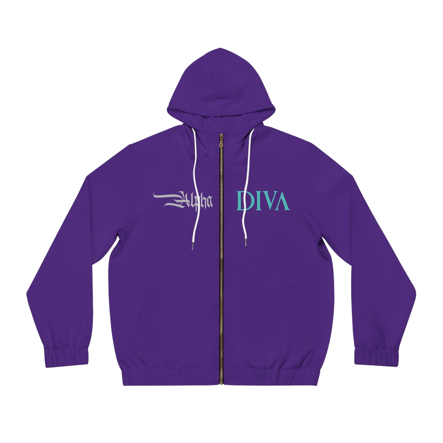 AlphaDiva Royalty Purple Full-Zip Hoodie