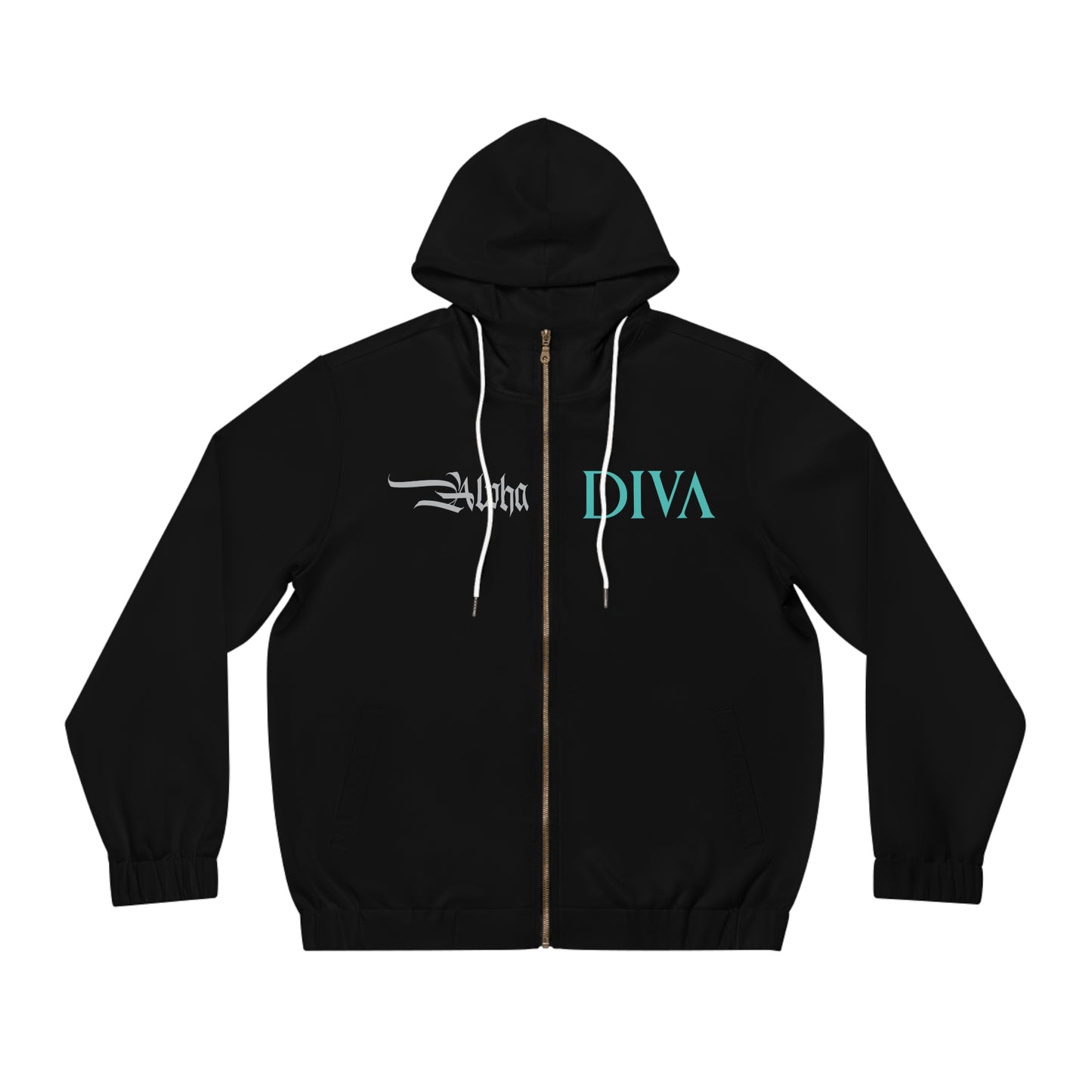 AlphaDiva Late Night Black Full-Zip Hoodie