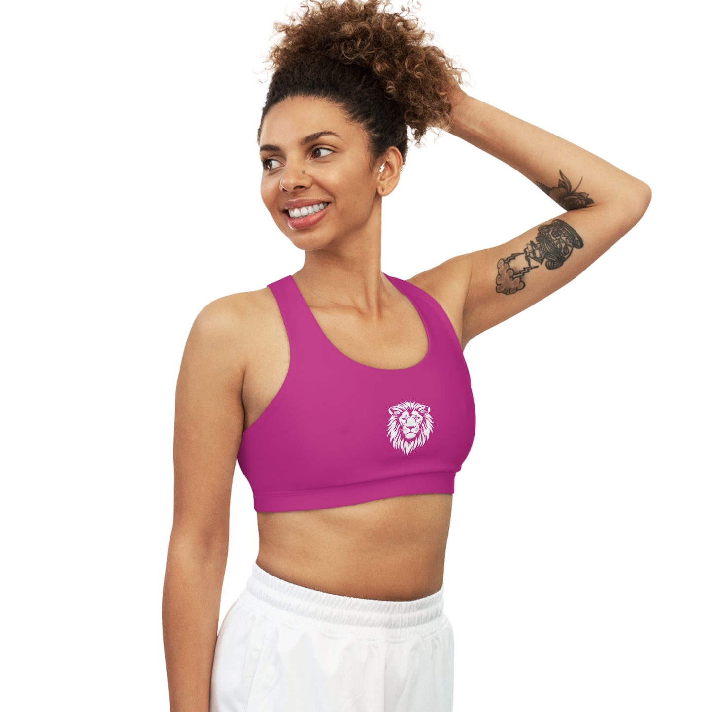 AlphaDiva Seamless Fuscialicious Pink Sports Bra