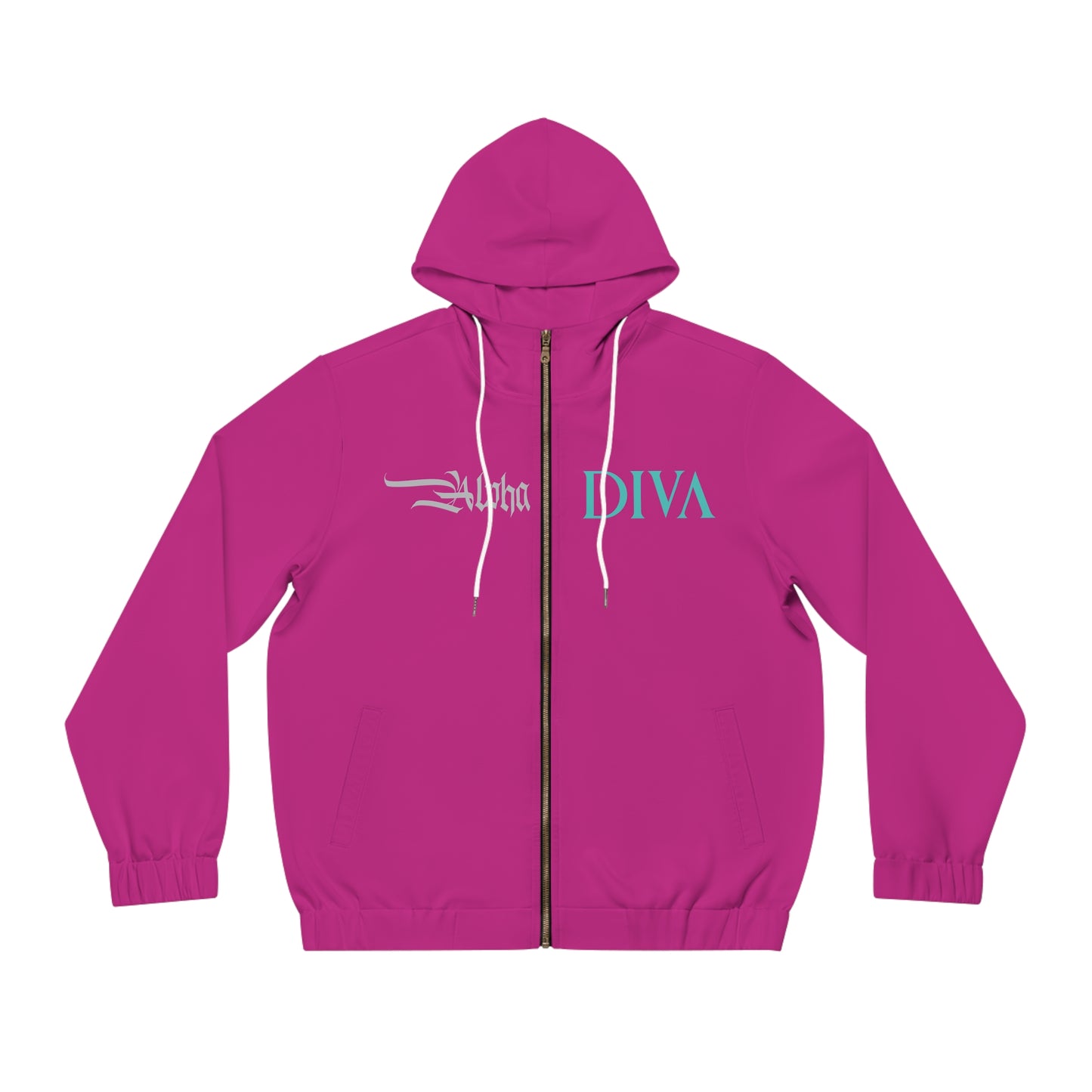 AlphaDiva Fuscialicious Pink Full-Zip Hoodie