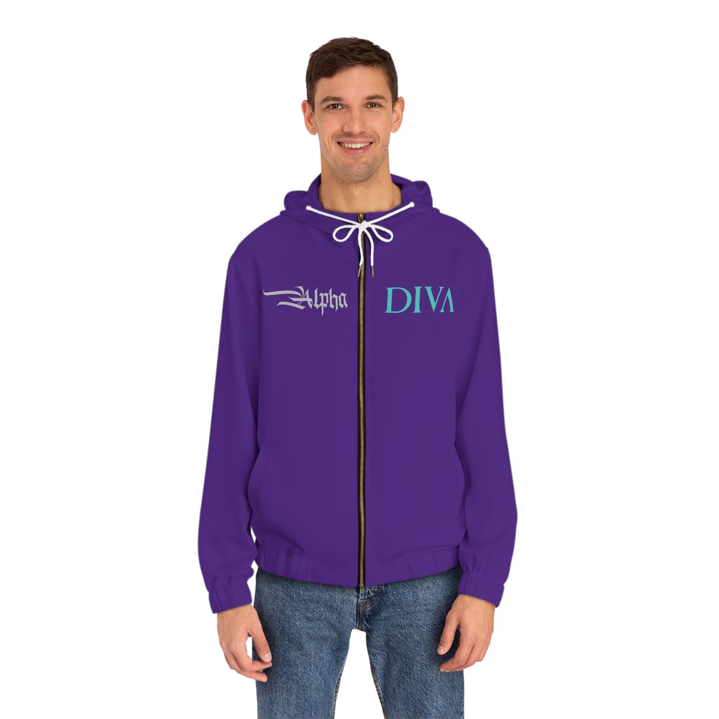 AlphaDiva Royalty Purple Full-Zip Hoodie