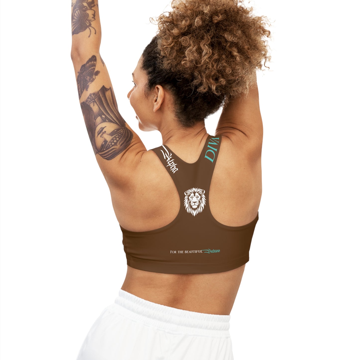 AlphaDiva Seamless Espresso Brown Sports Bra