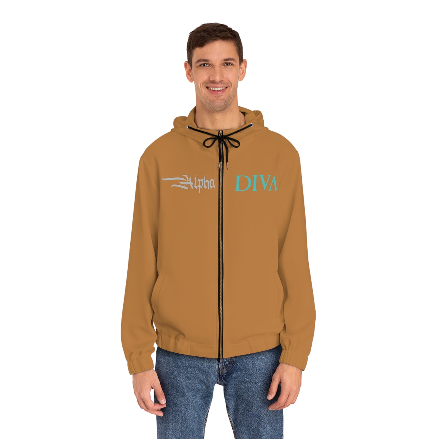 AlphaDiva Caramel Full-Zip Hoodie