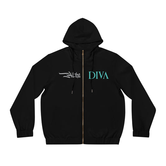 AlphaDiva Late Night Black Full-Zip Hoodie