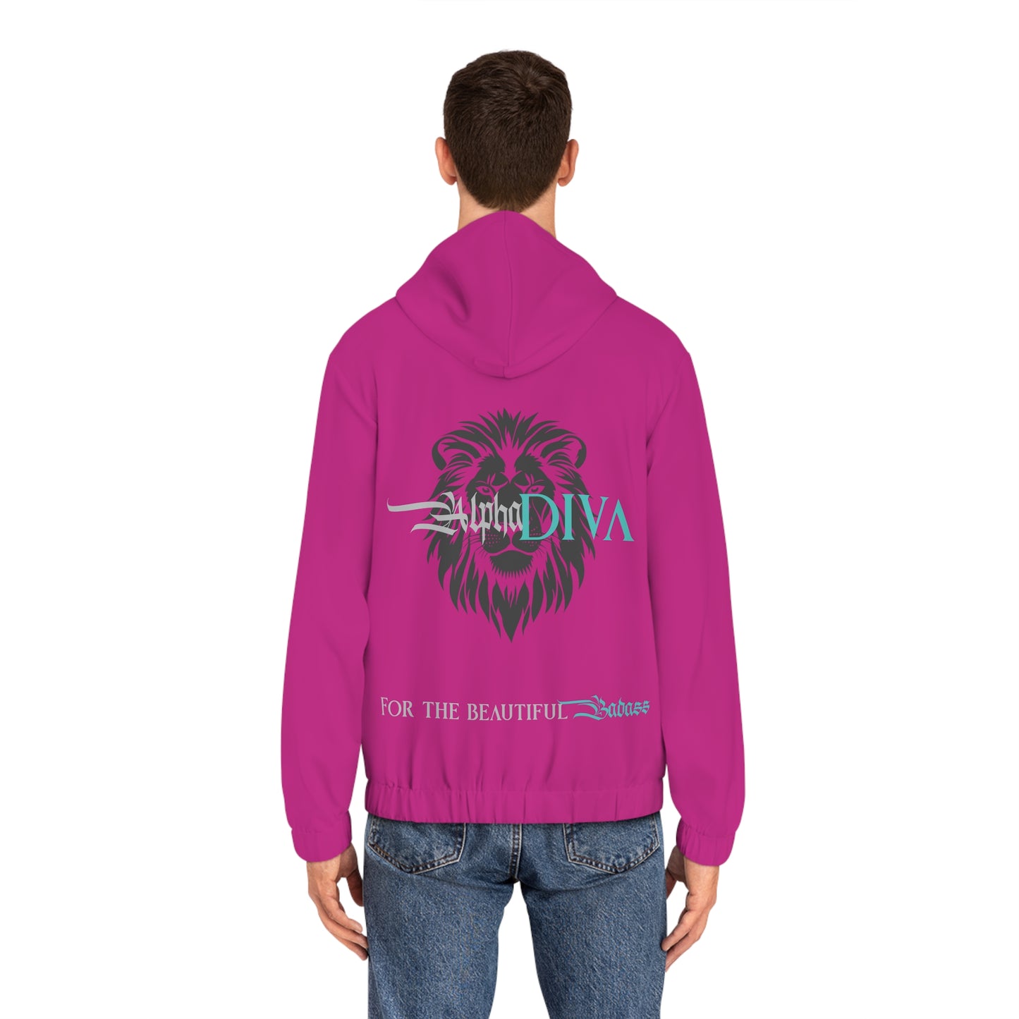 AlphaDiva Fuscialicious Pink Full-Zip Hoodie