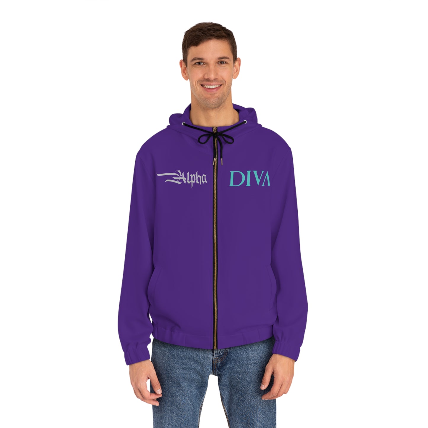 AlphaDiva Royalty Purple Full-Zip Hoodie