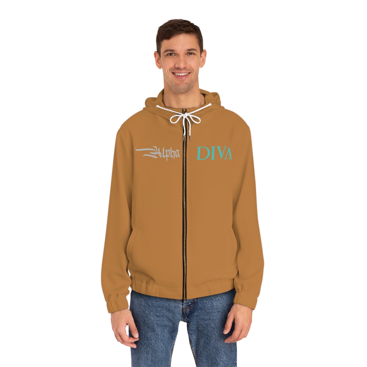 AlphaDiva Caramel Full-Zip Hoodie