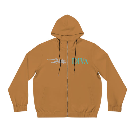 AlphaDiva Caramel Full-Zip Hoodie