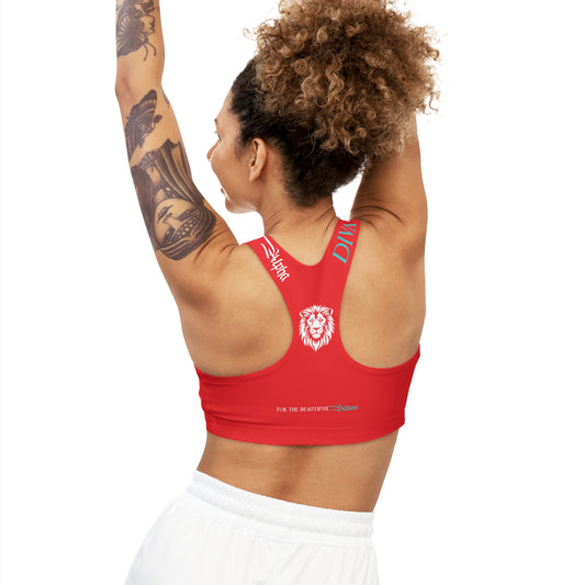 AlphaDiva Seamless Safari Red Sports Bra