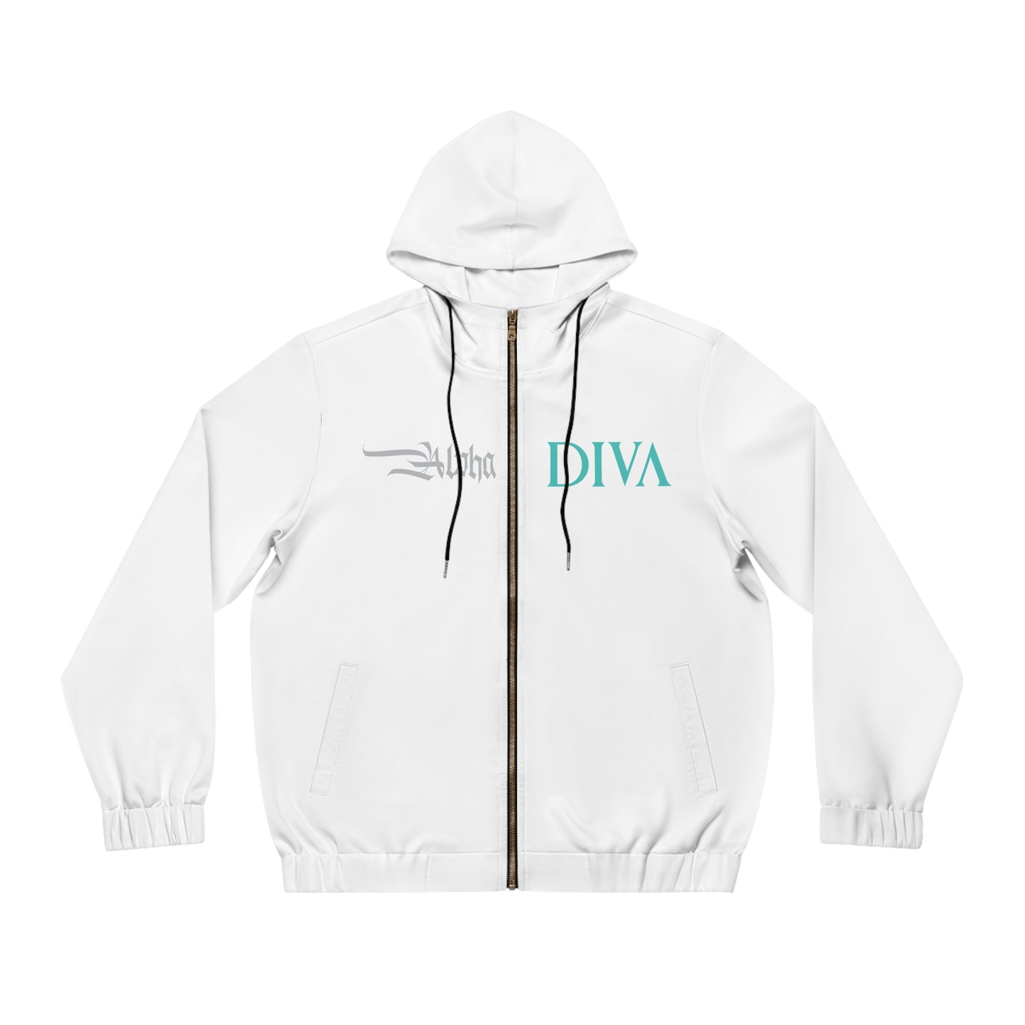 AlphaDiva Ice White Full-Zip Hoodie