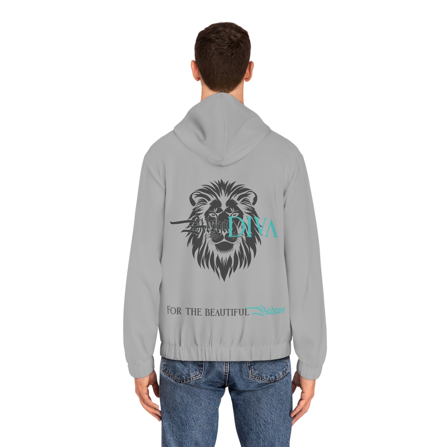 AlphaDiva Moon Light Grey Full-Zip Hoodie