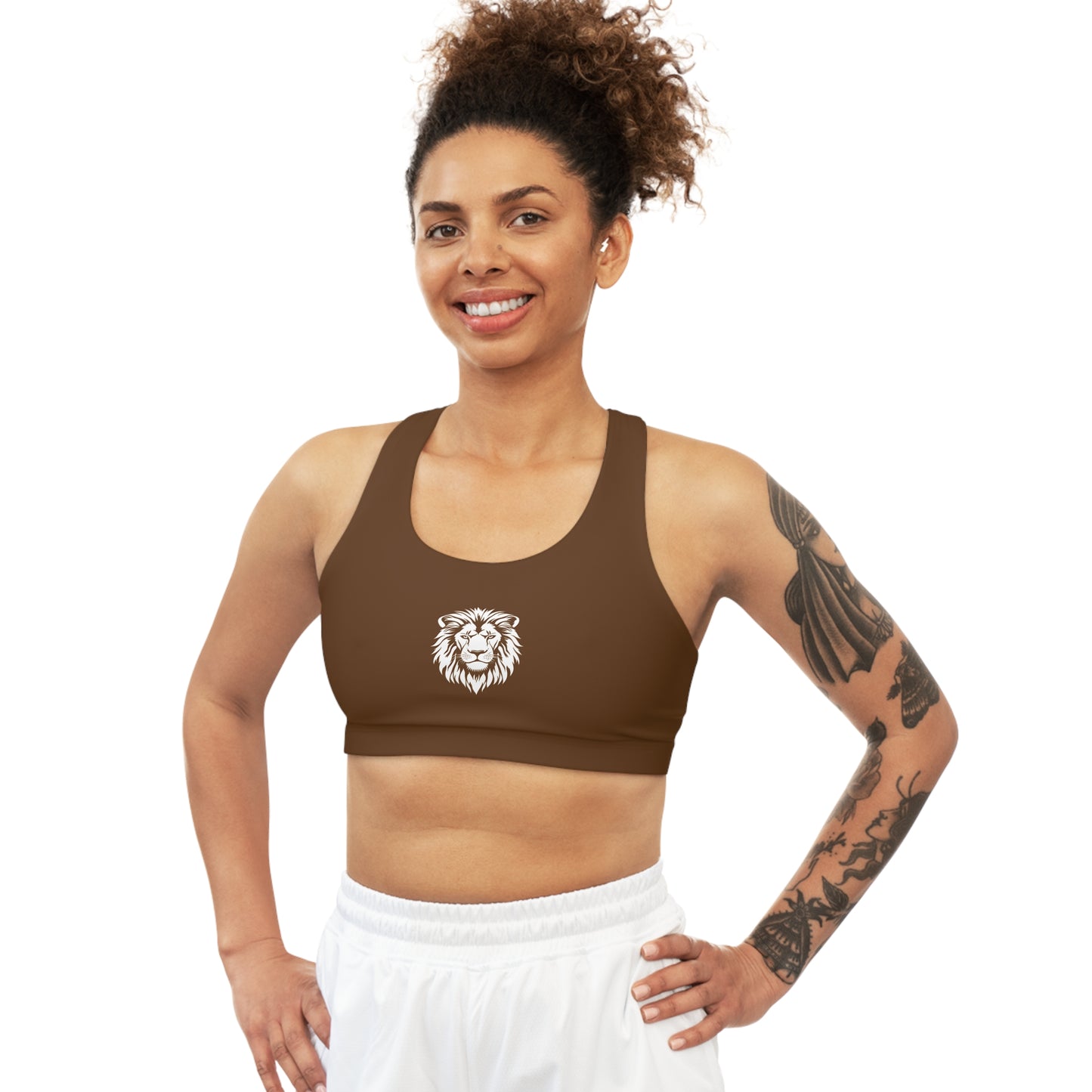 AlphaDiva Seamless Espresso Brown Sports Bra