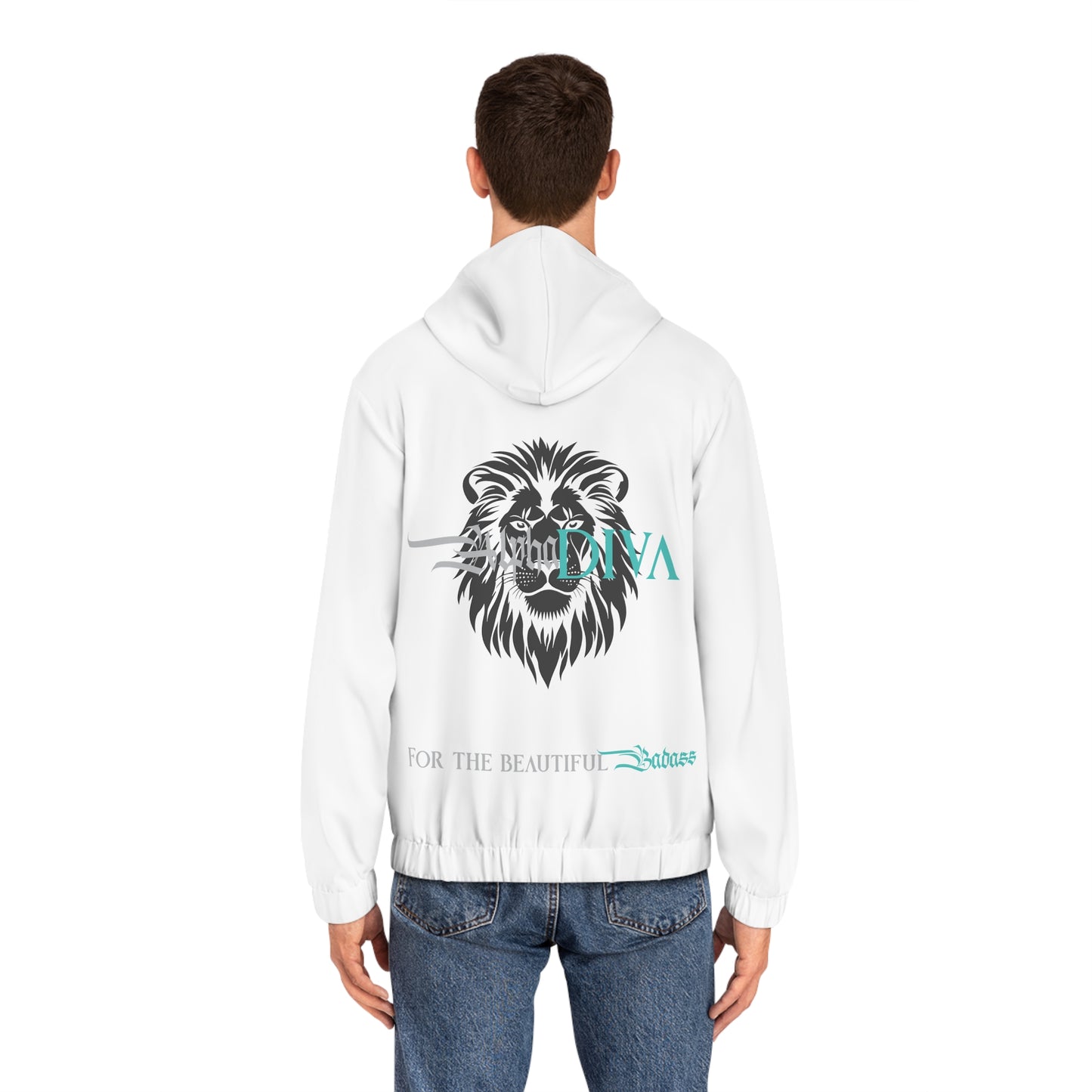 AlphaDiva Ice White Full-Zip Hoodie