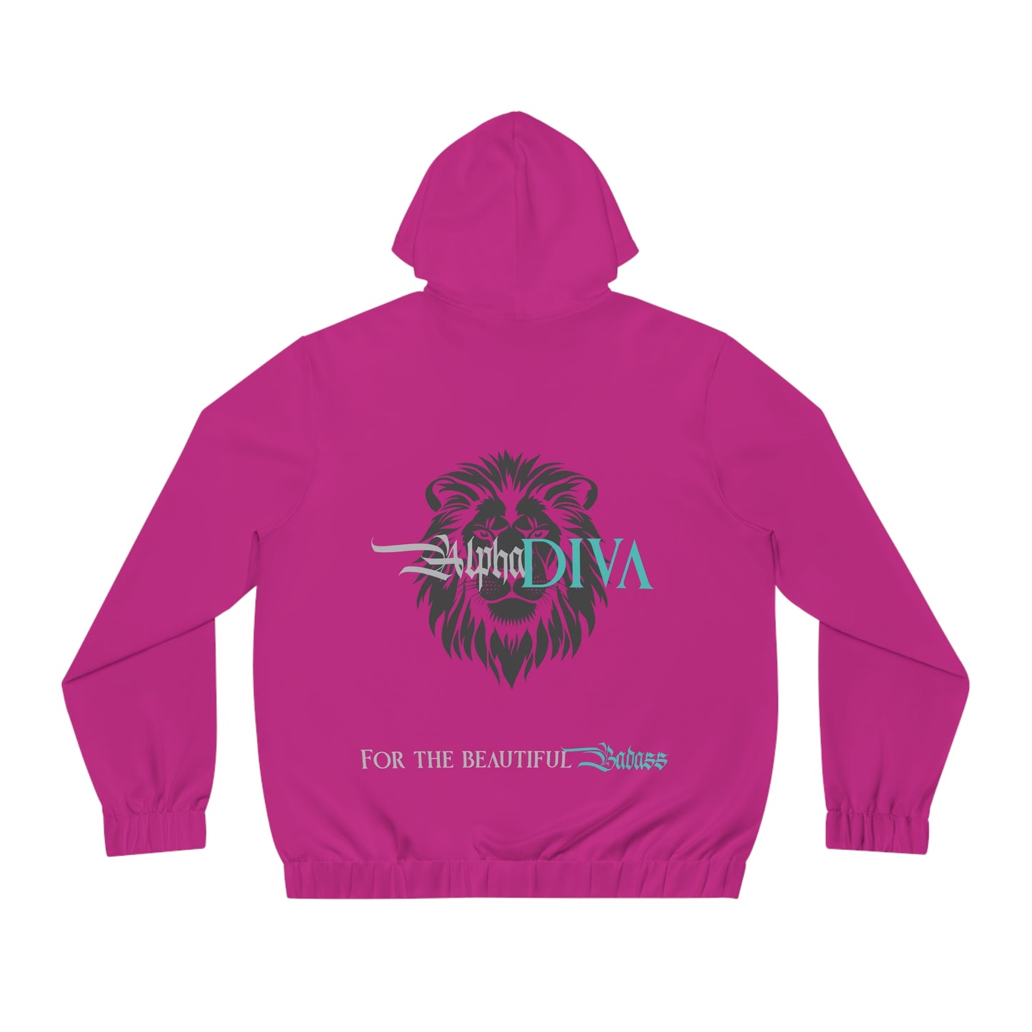 AlphaDiva Fuscialicious Pink Full-Zip Hoodie