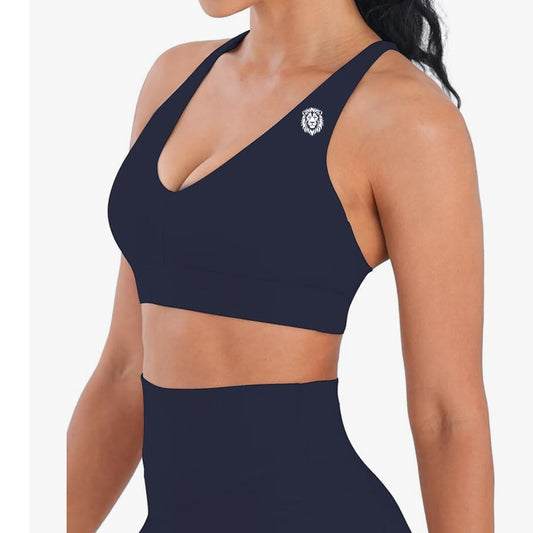 Slate Blue HALO FRAMED Sports Bra