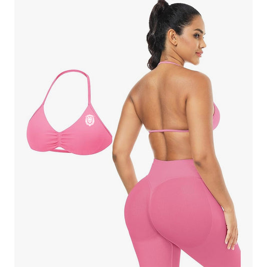 Rose Pink Halo Aura Sports Bra