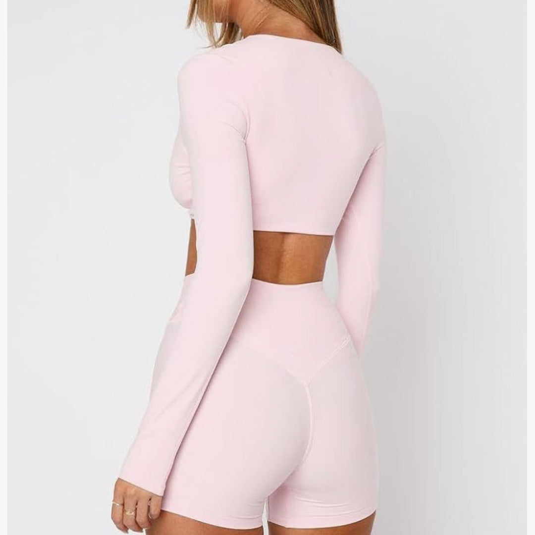 Bubble Gum Pink Halo Allure Twist Sports Bra