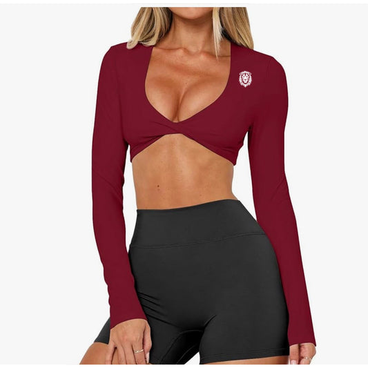 Maroon Halo Allure Twist Sports Bra