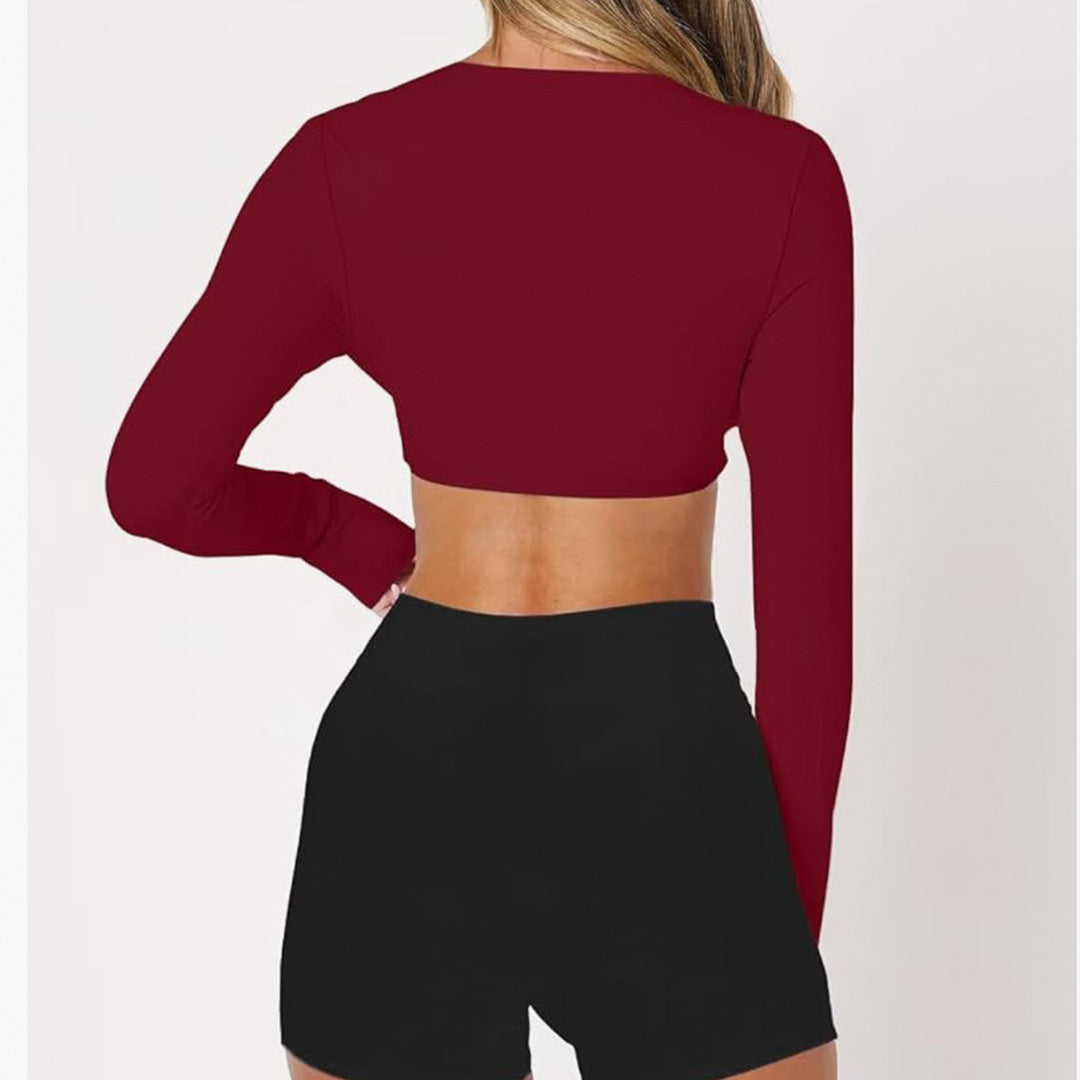 Maroon Halo Allure Twist Sports Bra