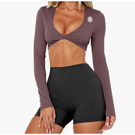Mauve Halo Allure Twist Sports Bra