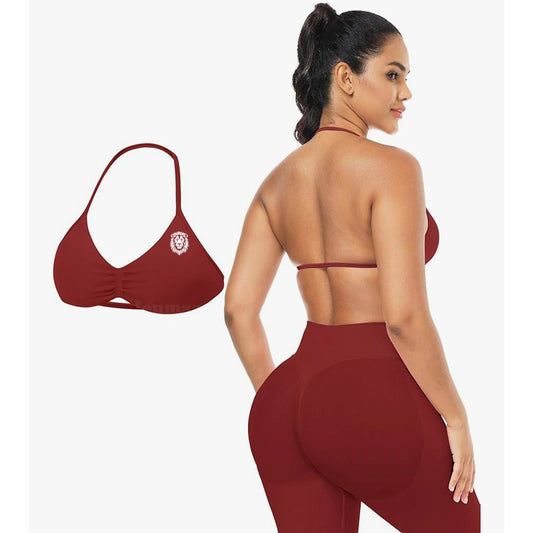 Maroon Halo Aura Sports Bra