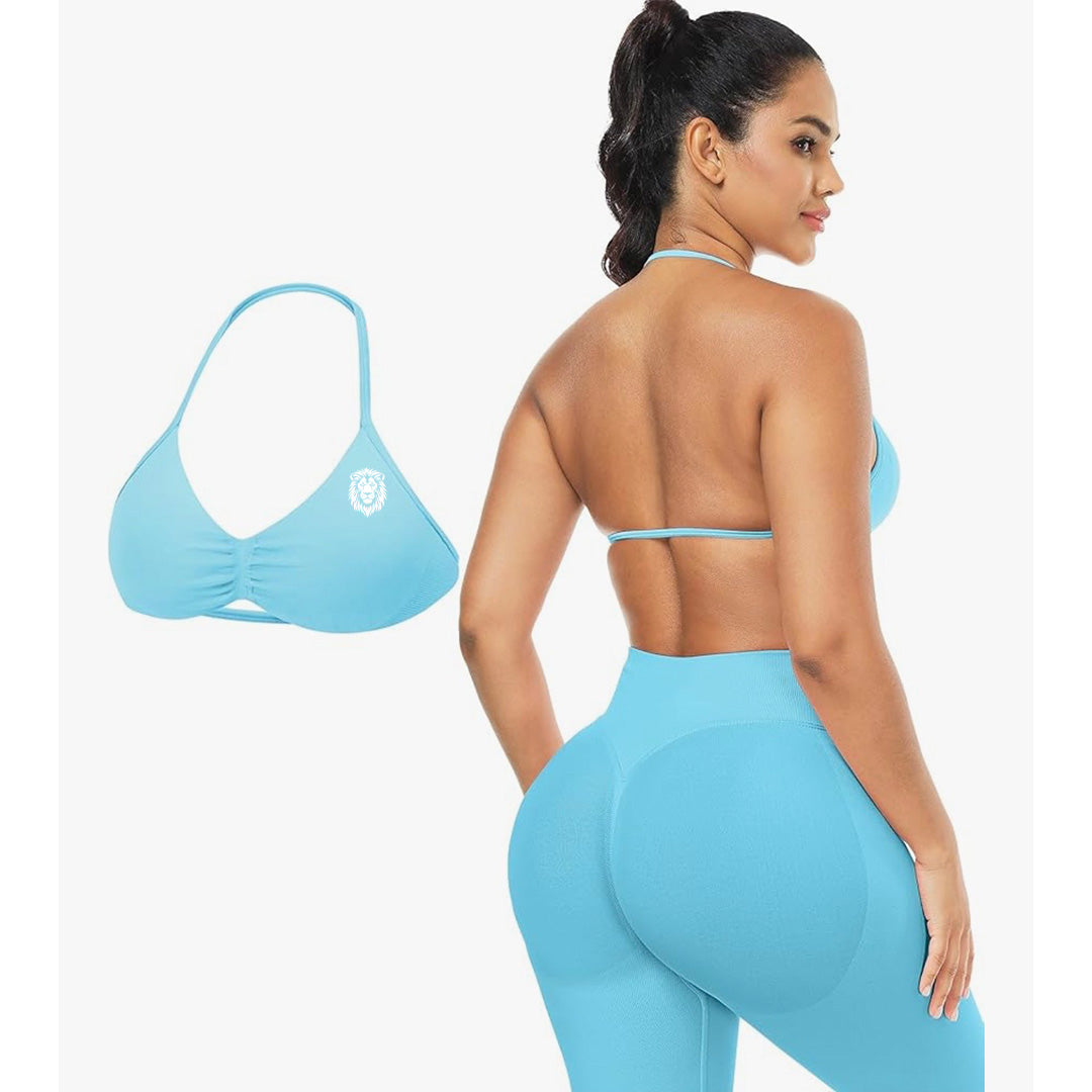 Sky Blue Halo Aura Sports Bra