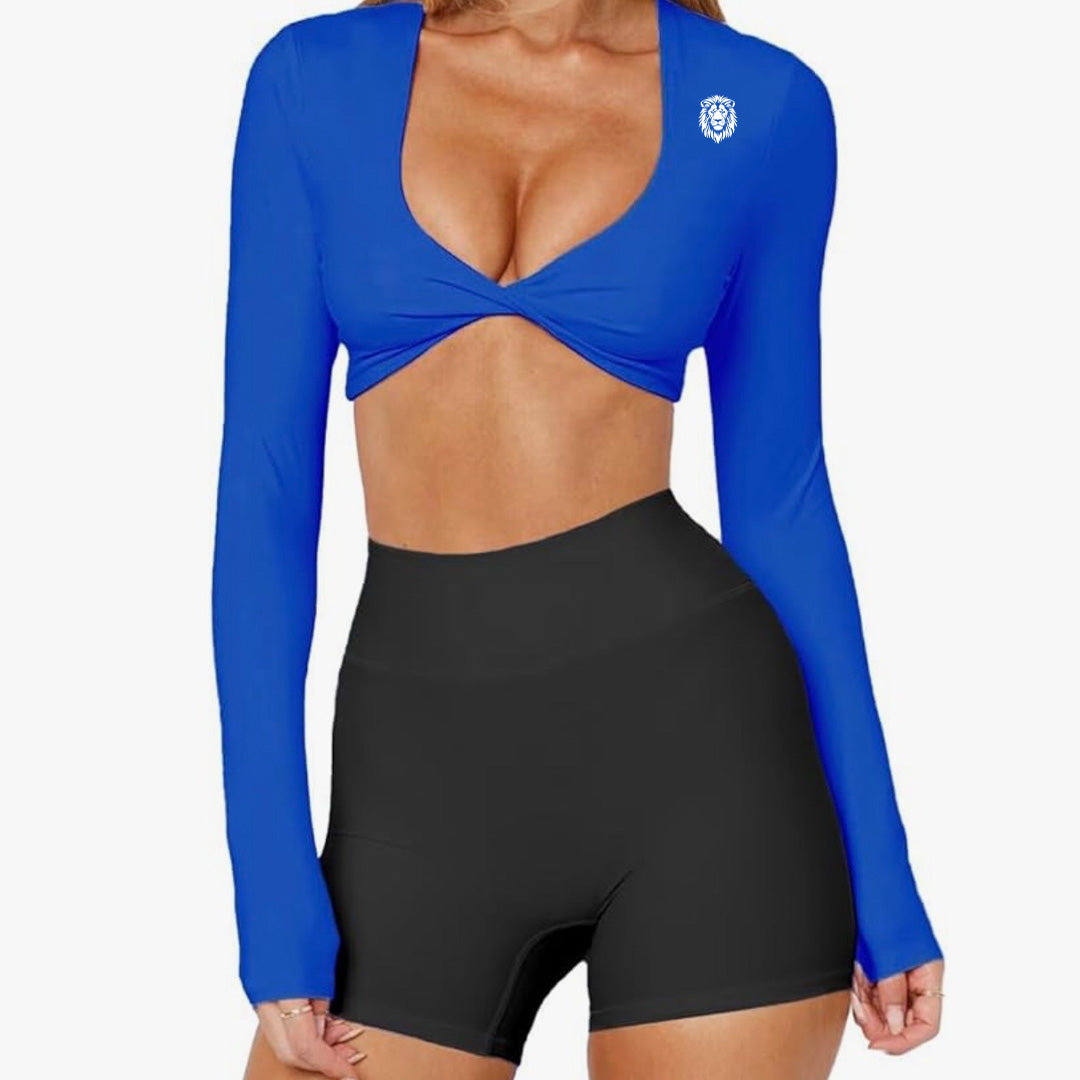 Sport Blue Halo Allure Twist Sports Bra